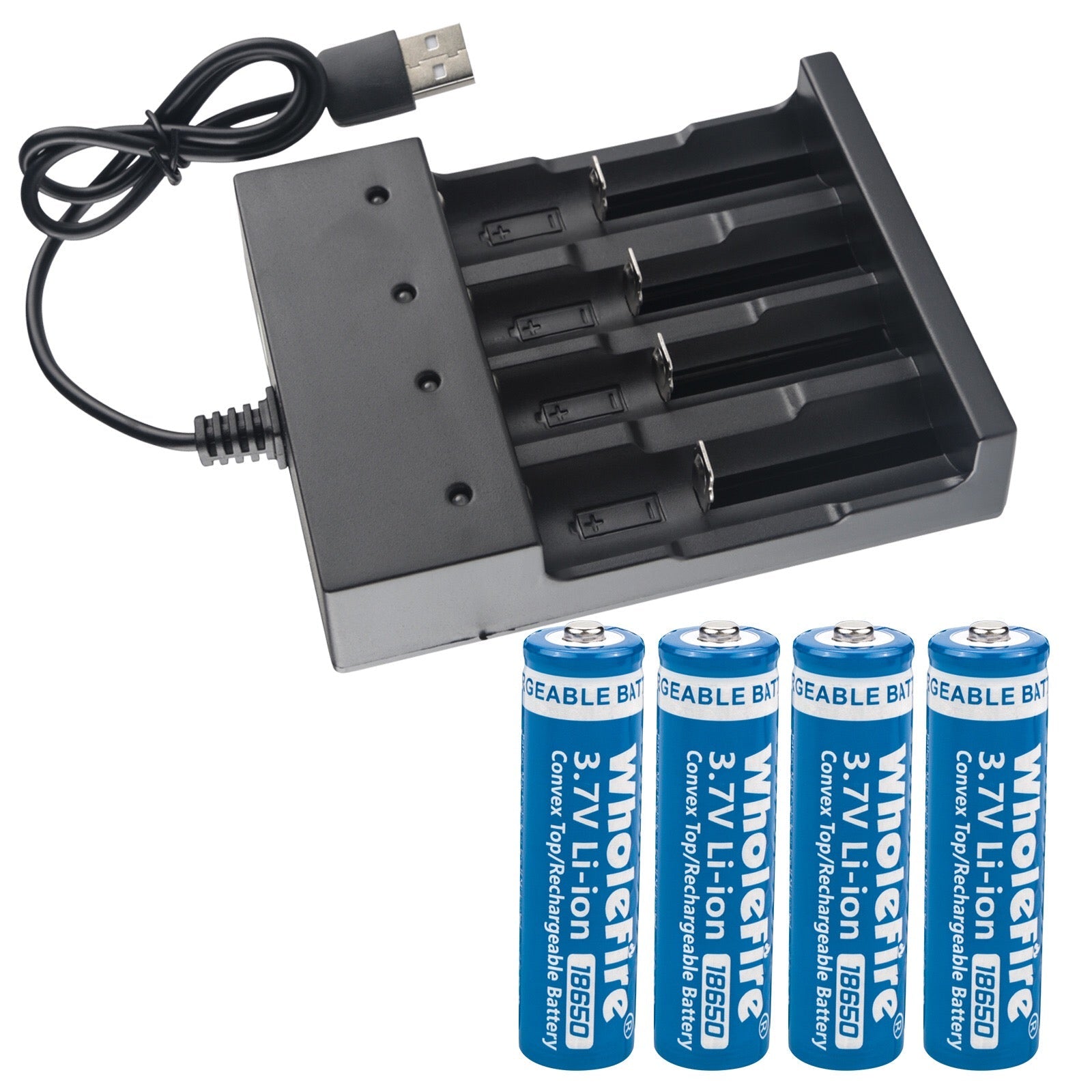 18650 Li-Ion 3.7V Wiederaufladbare Batterien - Knopfoberseite - 2er Pack Batterien
