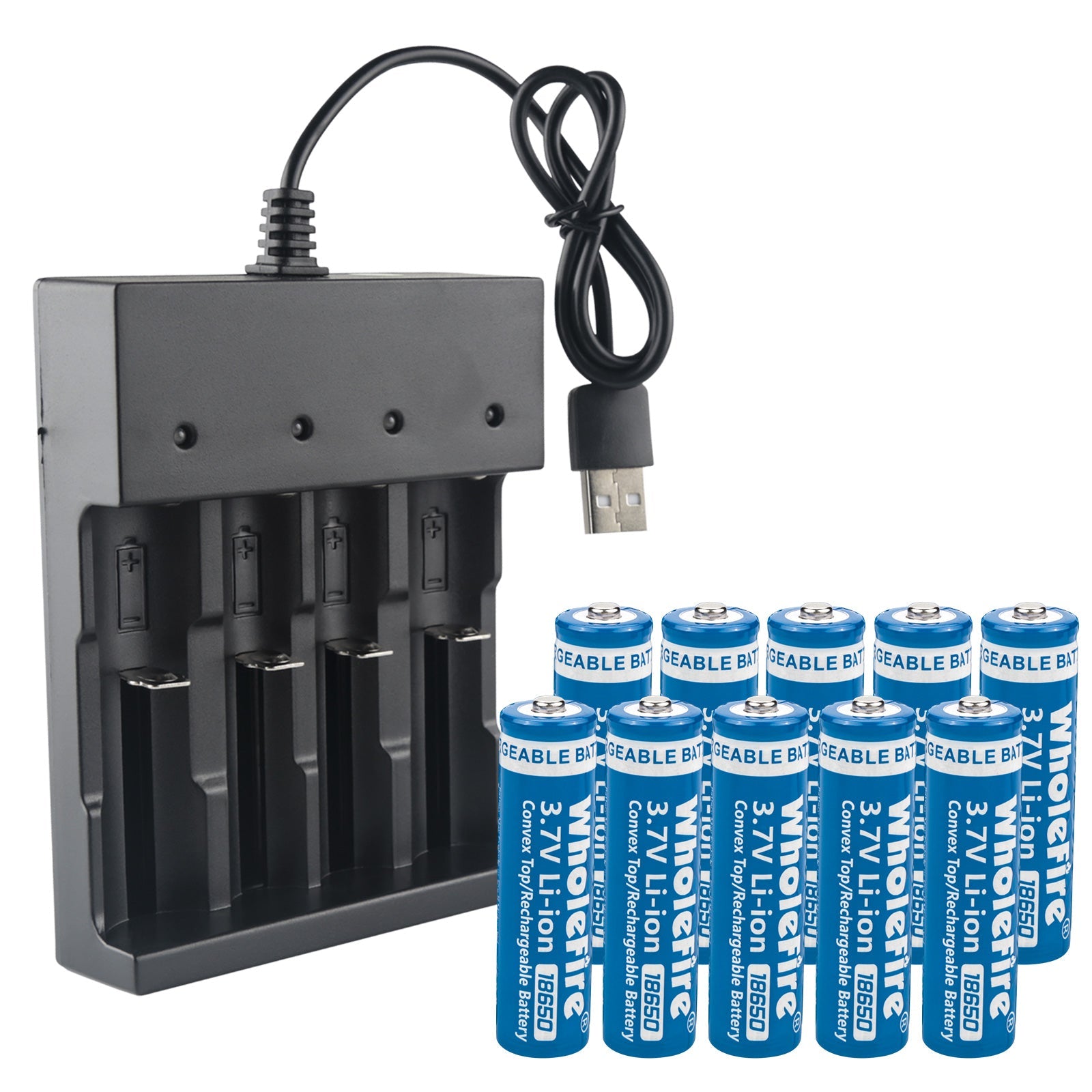 18650 Li-Ion 3.7V Wiederaufladbare Batterien - Knopfoberseite - 2er Pack Batterien