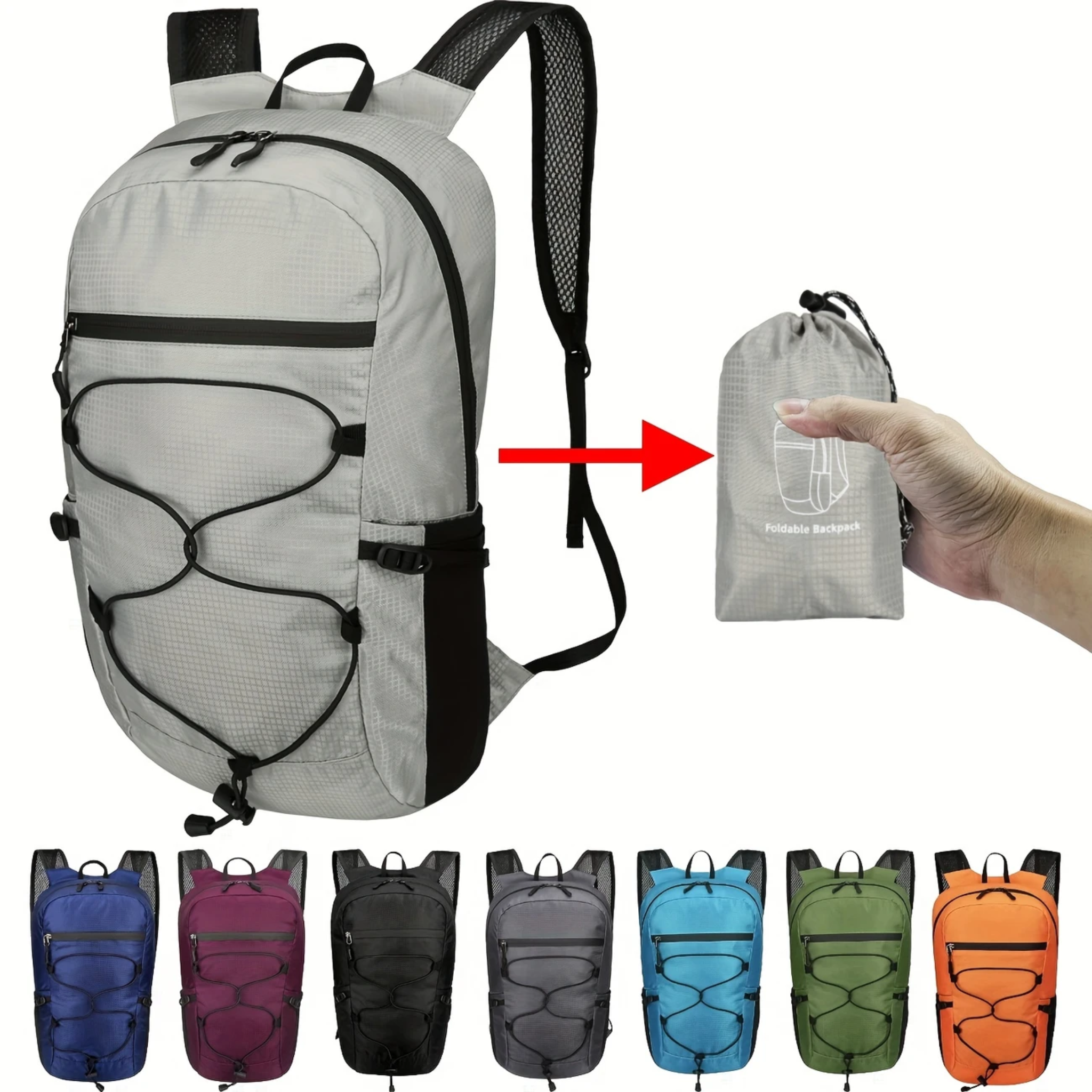 Ultraleichter Faltbarer Rucksack – Kompakt, wasserfest & ideal für Reisen, Wandern und Outdoor