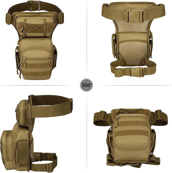 Taktische Oberschenkel Tasche Militär Werkzeug Ausrüstung Bauchtasche Oberschenkel Pack Molle Utility Airsoft Motorrad Fahrrad Taille Ausrüstung Tasche (1 Patch Inklusive)