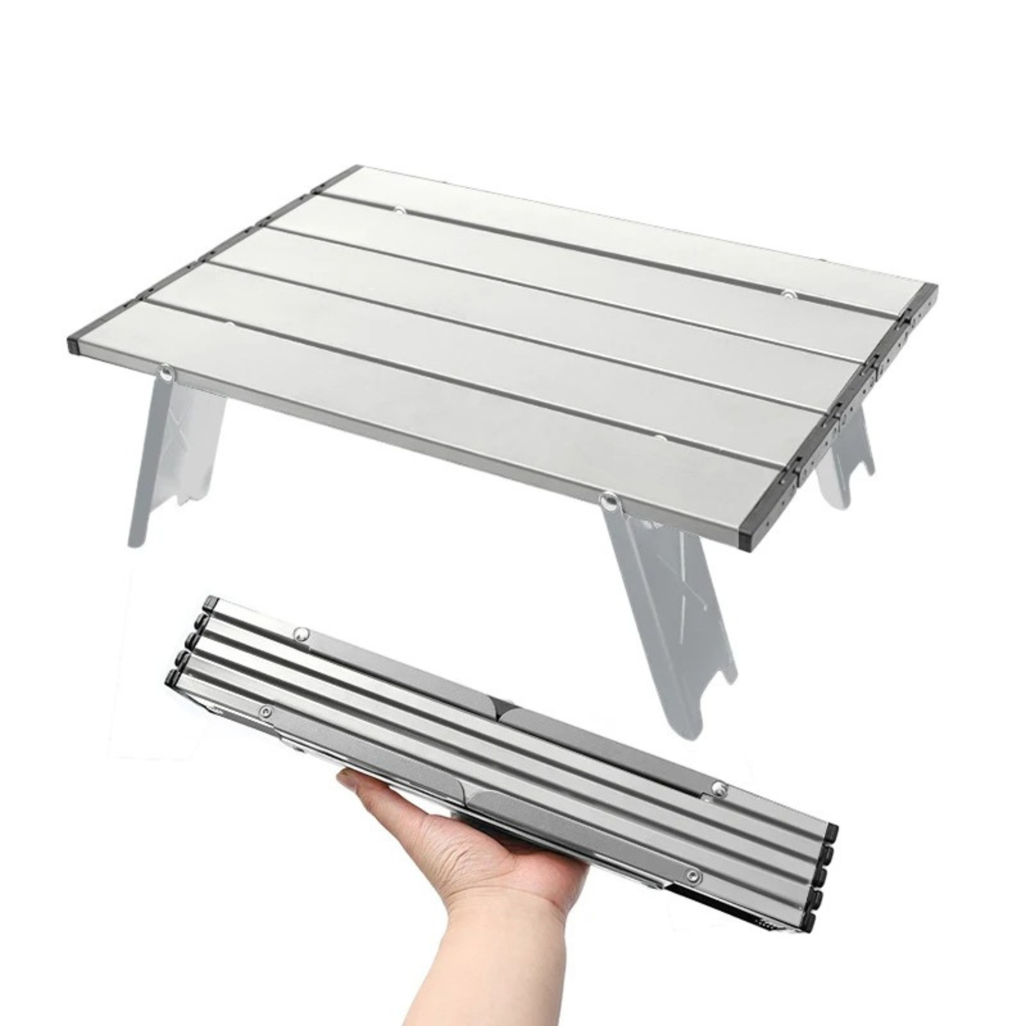 Ultraleichter Roll-Up Campingtisch – Tragbarer Aluminium-Klapptisch für Outdoor-Abenteuer