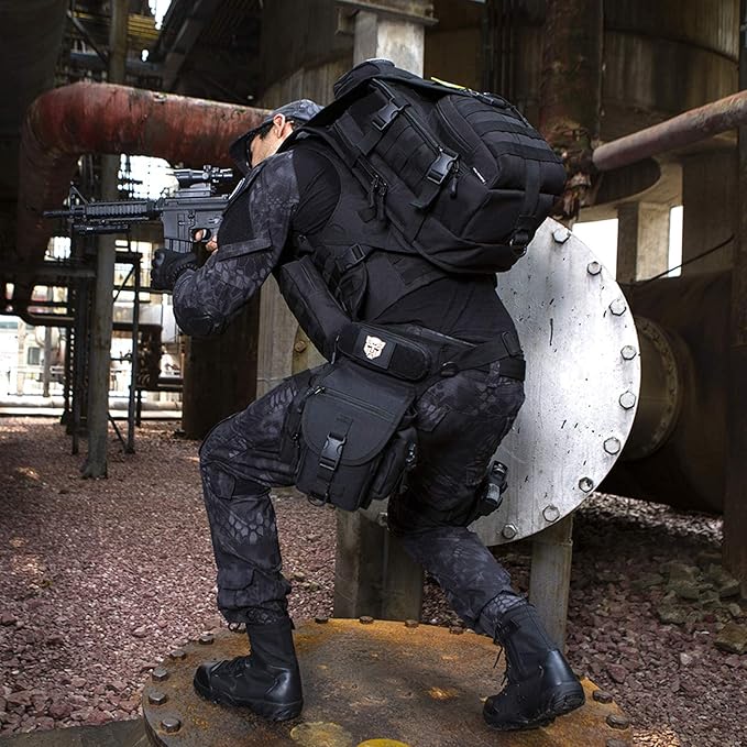 Taktische Oberschenkel Tasche Militär Werkzeug Ausrüstung Bauchtasche Oberschenkel Pack Molle Utility Airsoft Motorrad Fahrrad Taille Ausrüstung Tasche (1 Patch Inklusive)