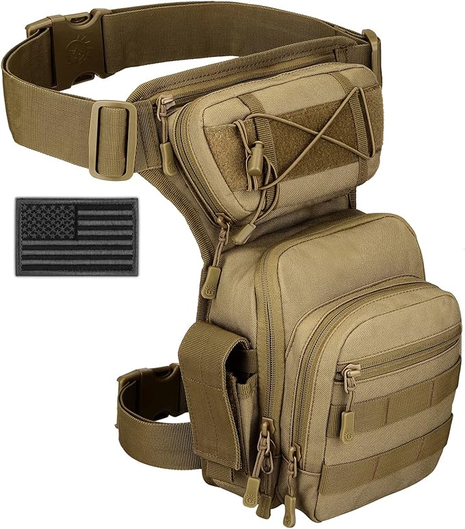 Taktische Oberschenkel Tasche Militär Werkzeug Ausrüstung Bauchtasche Oberschenkel Pack Molle Utility Airsoft Motorrad Fahrrad Taille Ausrüstung Tasche (1 Patch Inklusive)