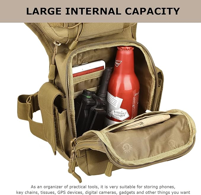 Taktische Oberschenkel Tasche Militär Werkzeug Ausrüstung Bauchtasche Oberschenkel Pack Molle Utility Airsoft Motorrad Fahrrad Taille Ausrüstung Tasche (1 Patch Inklusive)