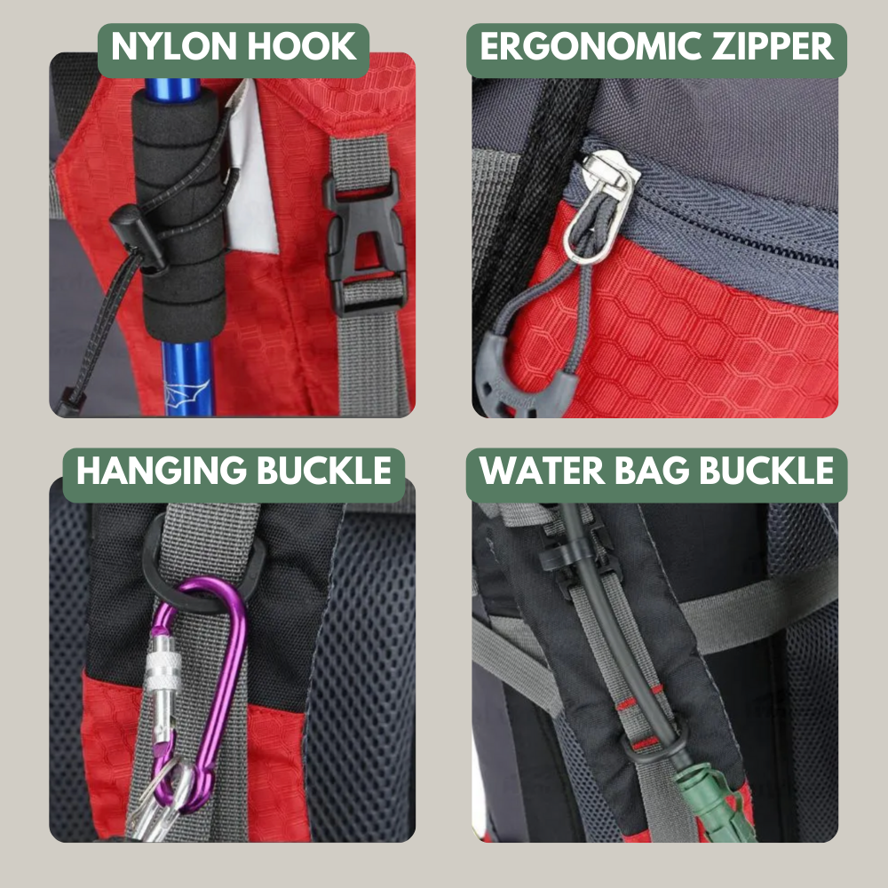TrekMaster 60L – Wasserdichter Wander- & Trekkingrucksack mit Regenhülle