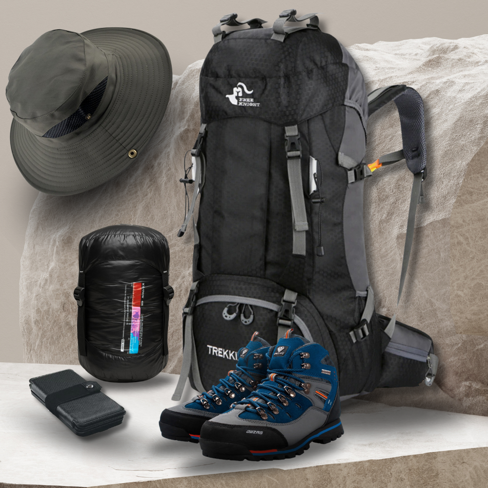 TrekMaster 60L – Wasserdichter Wander- & Trekkingrucksack mit Regenhülle