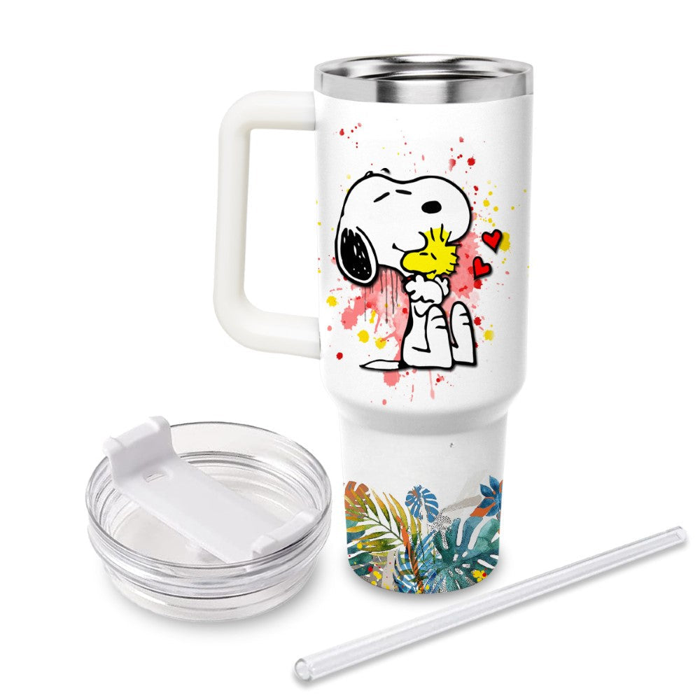Das Leben ist besser mit Snoopy bedrucktem Becherhalter-freundlichem Tumbler