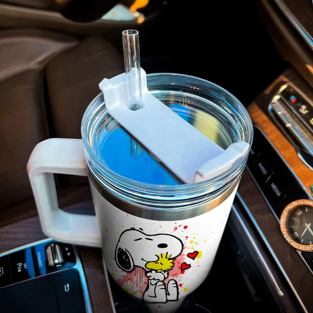 Das Leben ist besser mit Snoopy bedrucktem Becherhalter-freundlichem Tumbler