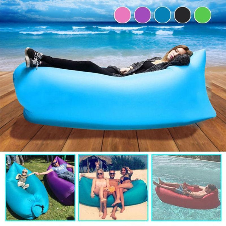 Portables aufblasbares Sofa-Bett für Camping, Angeln und Strand, faules Luftbett 78,7 x 27,6 Zoll (Grün)