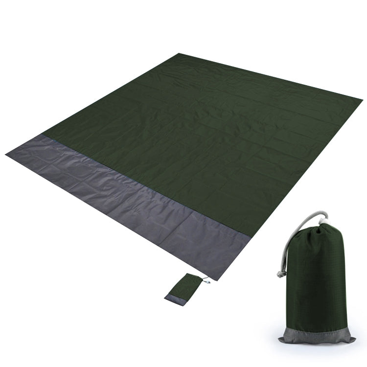 Polyester wasserdicht Karomuster Stofftasche Picknickmatte Outdoor Camping Strandmatte 2,1 x 2m (Dunkelgrün + Dunkelgrau)