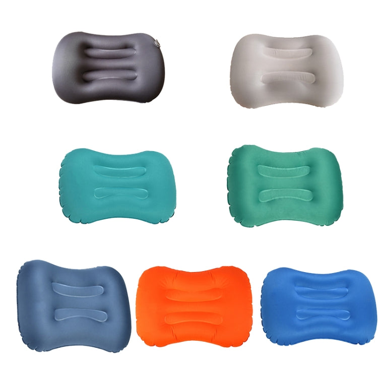 Outdoor Camping Trip Faltbares Tragbares Aufblasbares Kissen Nap Hüftkissen, Mit Ihrem Mund Aufblasen (Dunkelgrau)
