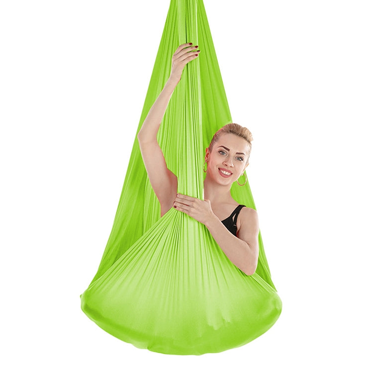 Indoor Anti-Schwerkraft Yoga Knotenfreies Aerial Yoga Hängematte mit Schnalle und Verlängerungsband, Grasgrün (400x280cm)