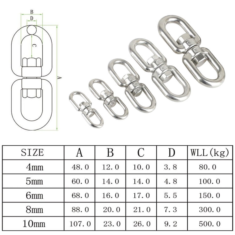 6mm Edelstahl Universal Rotationsring (Silber, 6mm)