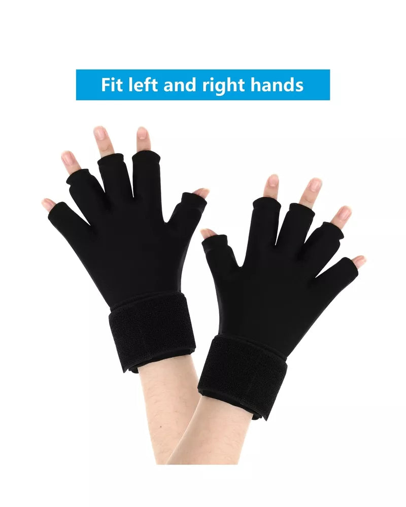 Kompressionshandschuhe, Fingerarthritis-Kompressions-Eis-Handschuh für Frauen und Männer, verstellbares Handgelenkband Handgelenk-Eispack Schmerztherapie Größe Medium