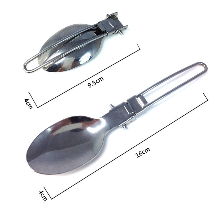 Drei-teiliges faltbares Besteckset aus Edelstahl für den Außenbereich (Silber)