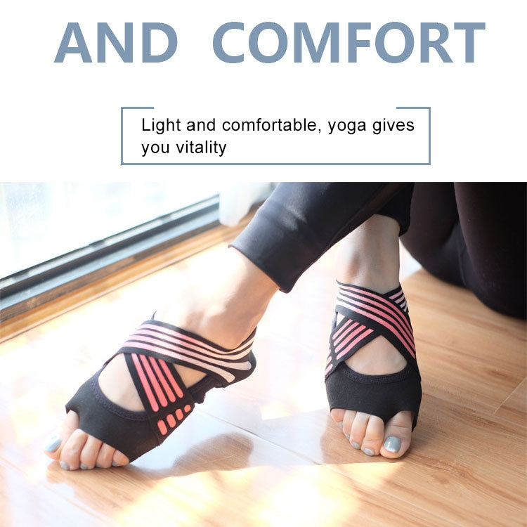 Anti-Rutsch Yoga Toeless Pilates Ballett Barre Schuhe für Frauen (Rosa, 235-240mm Fußlänge)