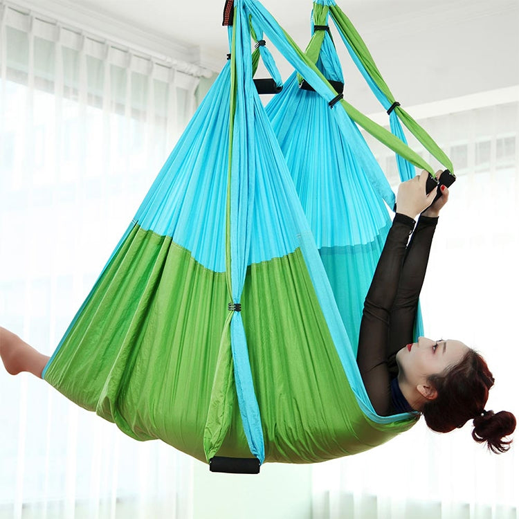 Handles Bodybuilding Handstand Inelasticity Aerial Yoga Hammock Blau Grün (Einheitsgröße)