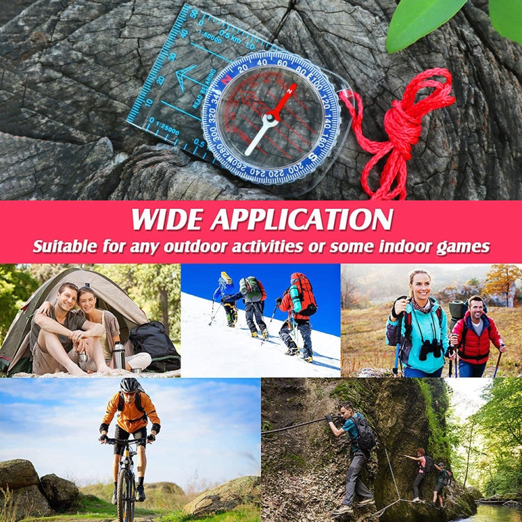 Outdoor-Kompass-Kartenskalierung für Wanderungen und Navigation (3 Farben)