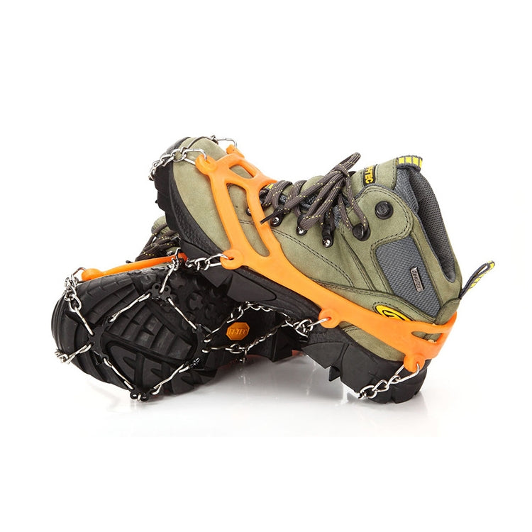 Outdoor-Klettern Schnee rutschfester Steigeisen-Schuhüberzug (Orange)