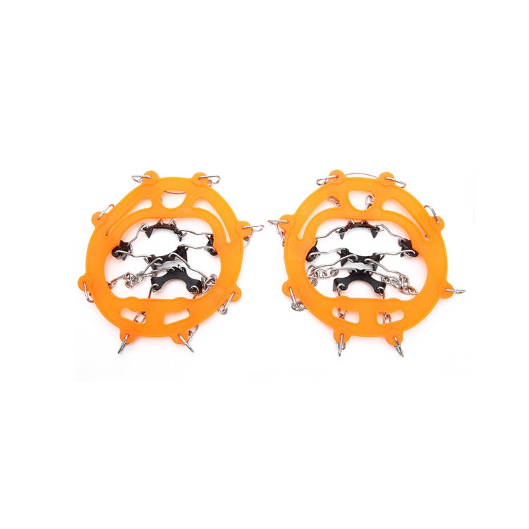 Outdoor-Klettern Schnee rutschfester Steigeisen-Schuhüberzug (Orange)