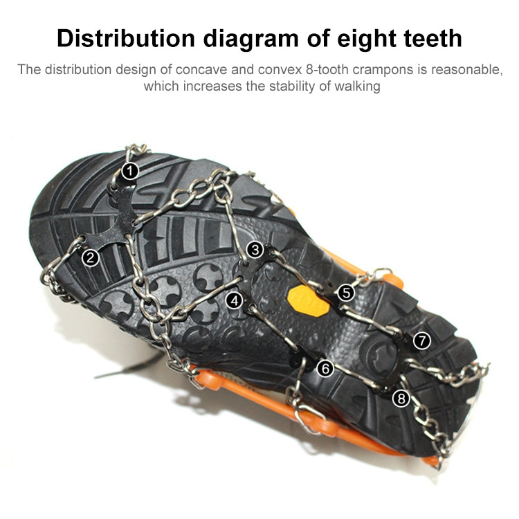 Outdoor-Klettern Schnee rutschfester Steigeisen-Schuhüberzug (Orange)