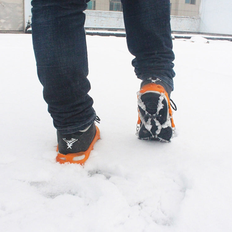 Outdoor-Klettern Schnee rutschfester Steigeisen-Schuhüberzug (Orange)