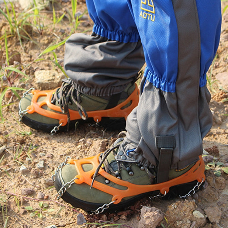 Outdoor-Klettern Schnee rutschfester Steigeisen-Schuhüberzug (Orange)