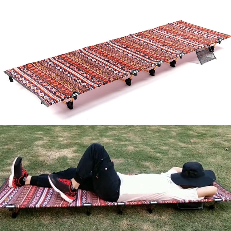 Outdoor Falt Camping Mat Einzelbett Tragbare Aluminiumlegierung Schlafbett 180x61x14cm (Rot)