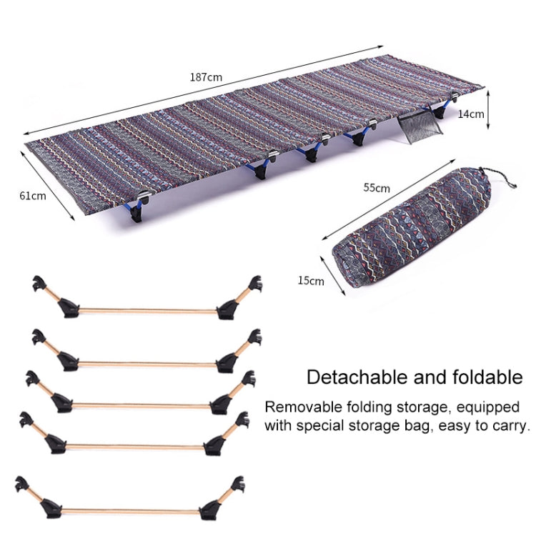 Outdoor Falt Camping Mat Einzelbett Tragbare Aluminiumlegierung Schlafbett 180x61x14cm (Rot)