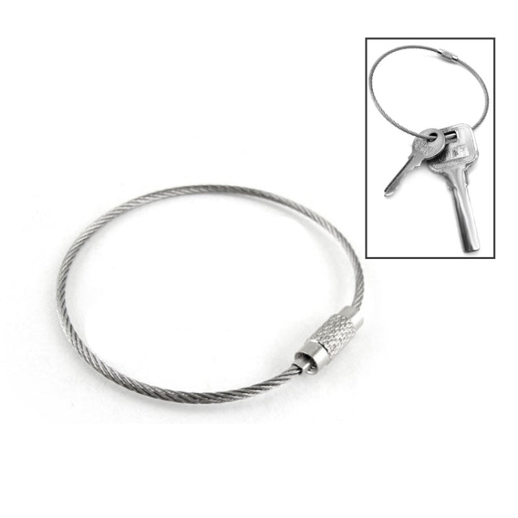 Outdoor Camping Multifunktionaler Stahlseilring Edelstahl Schlüsselanhänger (Silber)
