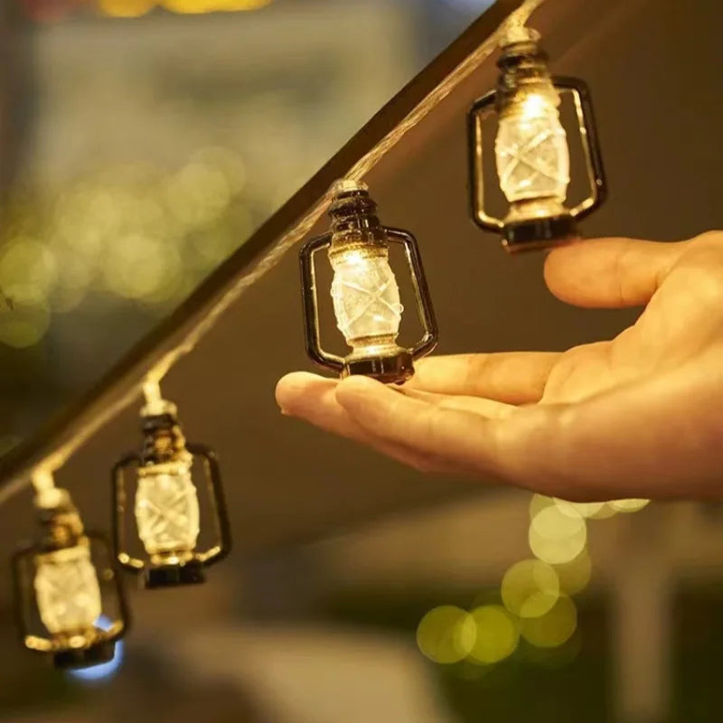 LED Solar Lichterkette, Paraffin-Stil
