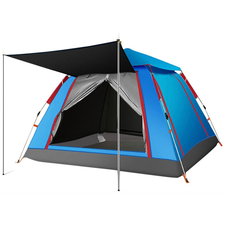 Outdoor 3-4 Personen Verdickung Regendicht Automatische Schnelligkeitsöffnung Viereckiges Campingzelt (Himmelblau)