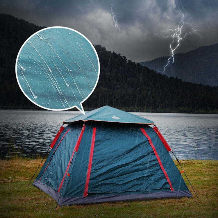 Outdoor 3-4 Personen Verdickung Regendicht Automatische Schnelligkeitsöffnung Viereckiges Campingzelt (Himmelblau)