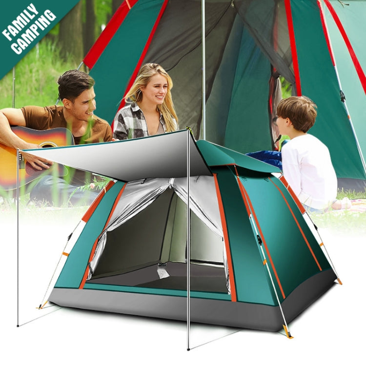 Outdoor 3-4 Personen Verdickung Regendicht Automatische Schnelligkeitsöffnung Viereckiges Campingzelt (Himmelblau)