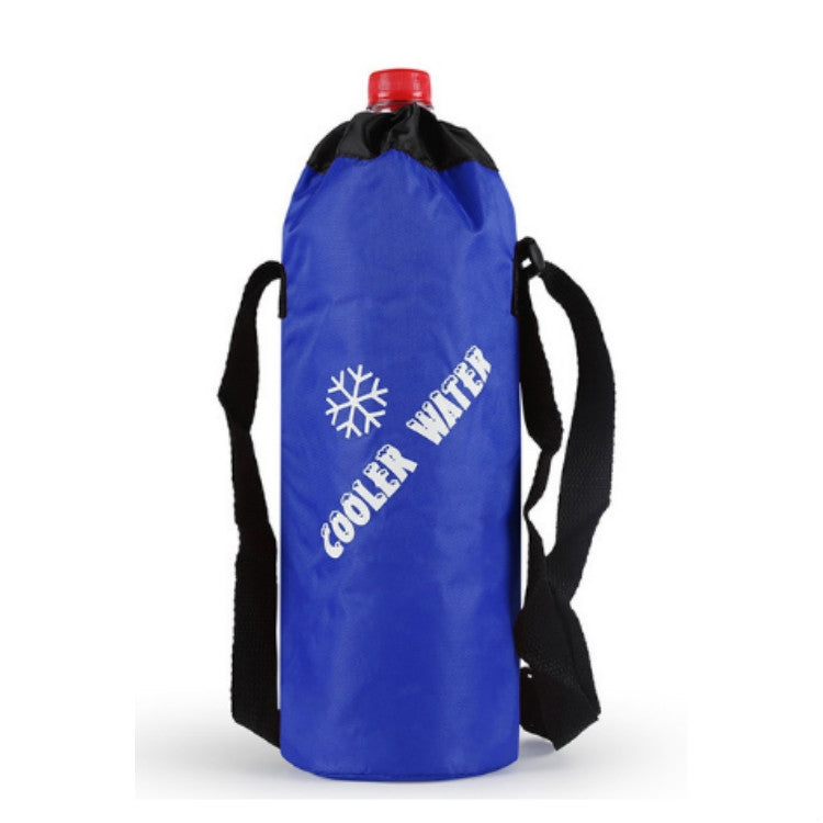 Tragbare faltbare Getränke-Eispackung Lunch-Tasche Oxford-Stoff zylindrisch (Kordelzug / Blau)