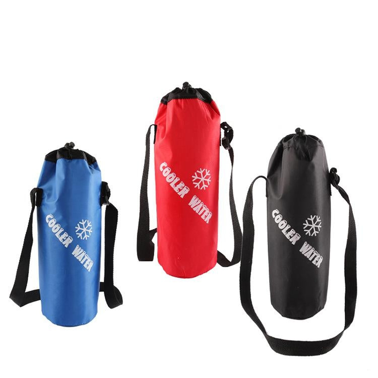 Tragbare faltbare Getränke-Eispackung Lunch-Tasche Oxford-Stoff zylindrisch (Kordelzug / Blau)
