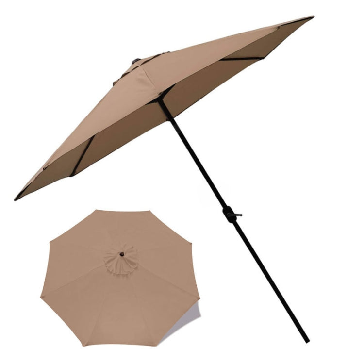 Polyester Sonnenschirm Ersatzstoff Runde Gartenumbrella Abdeckung 2.7m 8 Rippen Khaki