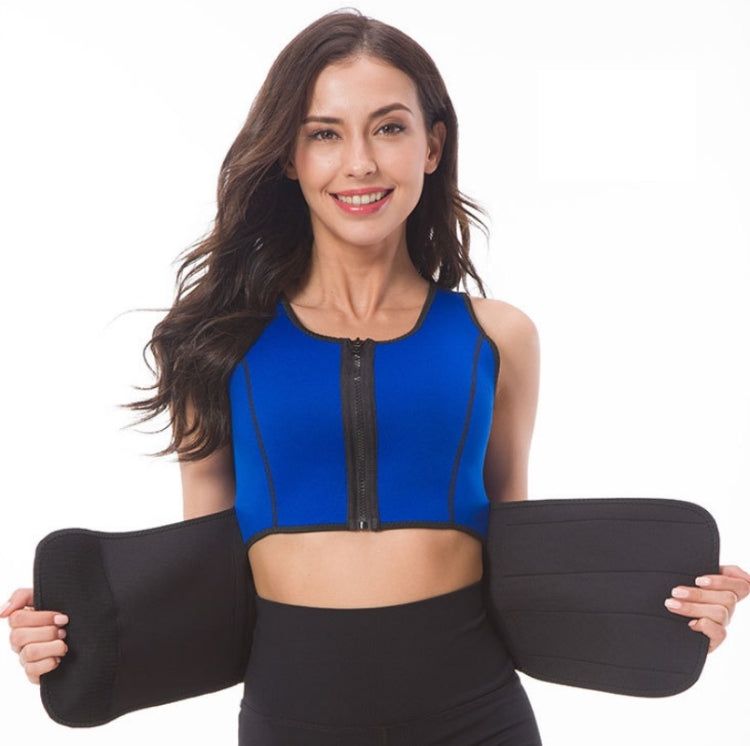 Neopren Korsett Yoga Weste Schwitzanzug Postpartum Bauchgurt (Blau) - Größe S