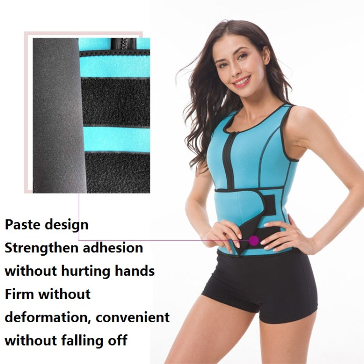 Neopren Korsett Yoga Weste Schwitzanzug Postpartum Bauchgurt (Blau) - Größe S
