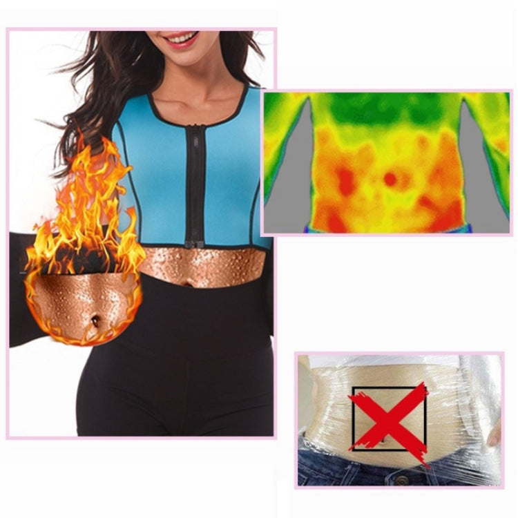 Neopren Korsett Yoga Weste Schwitzanzug Postpartum Bauchgurt (Blau) - Größe S