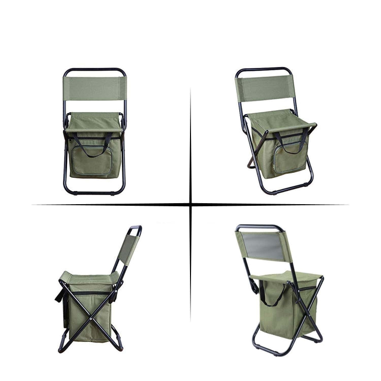 Outdoor Klappstuhl mit Aufbewahrungstasche und Rückenlehne und Wärmeschutzfunktion (Schwarz)