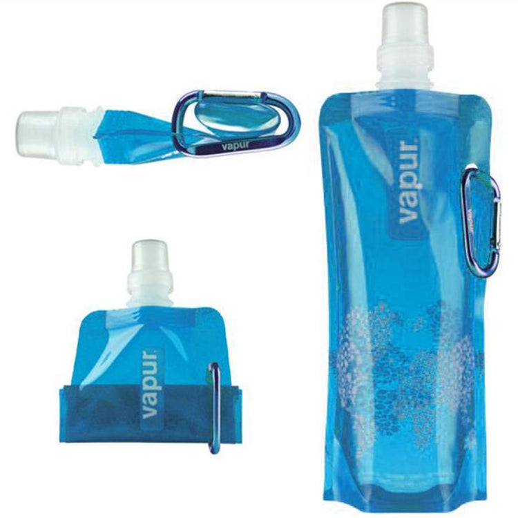 Tragbare ultraleichte faltbare Silikon-Wasserflasche Outdoor-Sportbedarf 0,5 l weiche Flasche wasserdichte Tasche (Blau)
