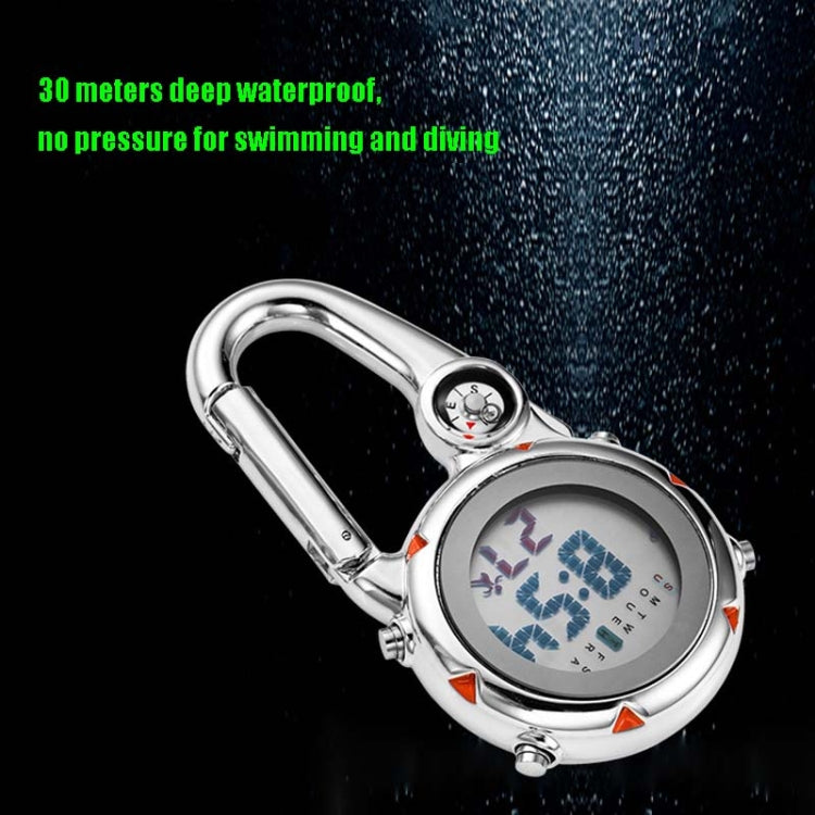 Bergsteigeruhr Multifunktions Edelstahl Haken Uhr (Blau)