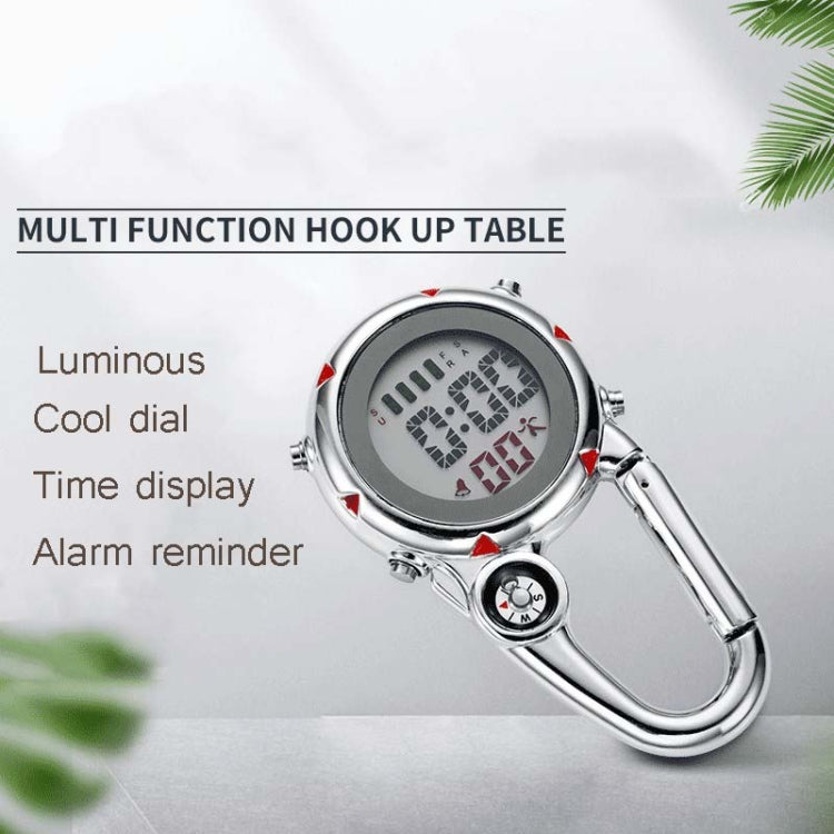 Bergsteigeruhr Multifunktions Edelstahl Haken Uhr (Blau)