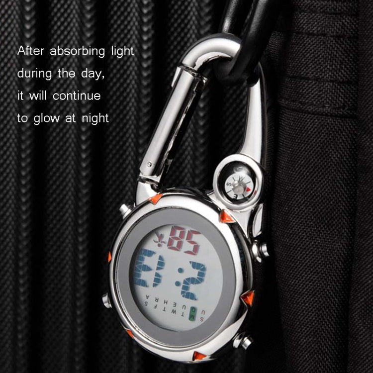 Bergsteigeruhr Multifunktions Edelstahl Haken Uhr (Blau)