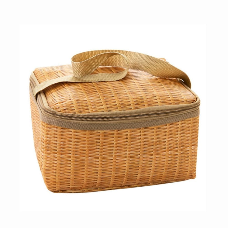 Outdoor Camping Picknicktas Korb Picknickkorb Fall Thermo Mittagessen Aufbewahrungsbox (Khaki)
