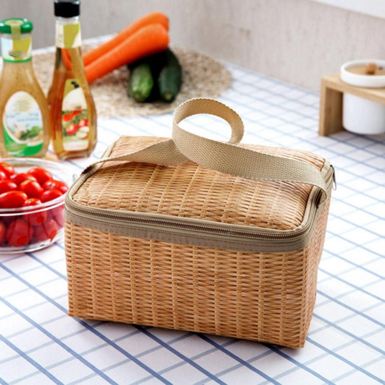 Outdoor Camping Picknicktas Korb Picknickkorb Fall Thermo Mittagessen Aufbewahrungsbox (Khaki)