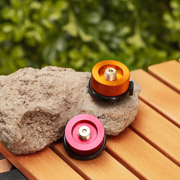Outdoor Camping Hiking Stove Burner Adaptor Split Type Furnace Converter Connector Gas Cartridge Tank Cylinder Adapter (Orange)