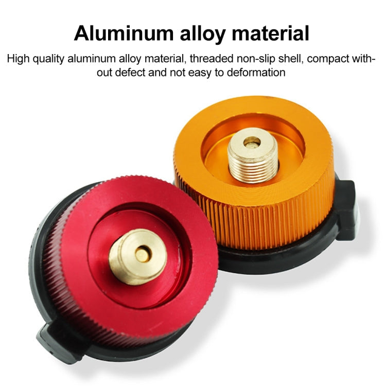 Outdoor Camping Hiking Stove Burner Adaptor Split Type Furnace Converter Connector Gas Cartridge Tank Cylinder Adapter (Orange)