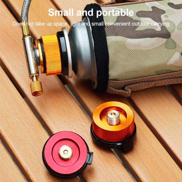 Outdoor Camping Hiking Stove Burner Adaptor Split Type Furnace Converter Connector Gas Cartridge Tank Cylinder Adapter (Orange)